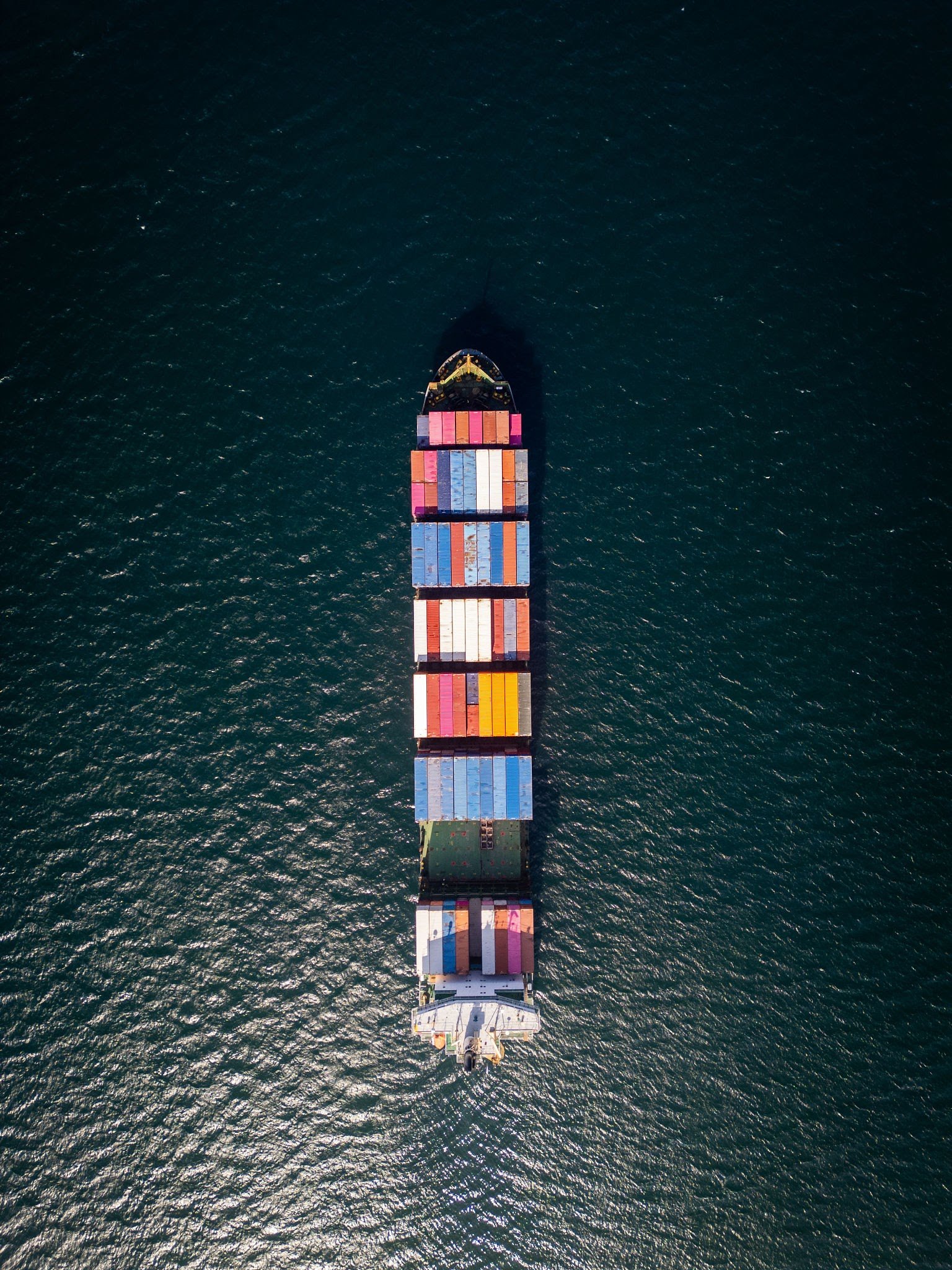 Large container ship carrying ocean freight worldwide